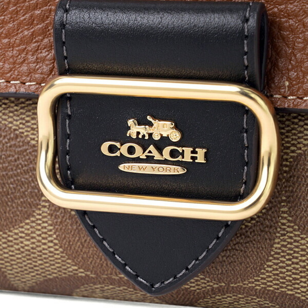 Coach Color Block Signature Wallet Brown - image 8